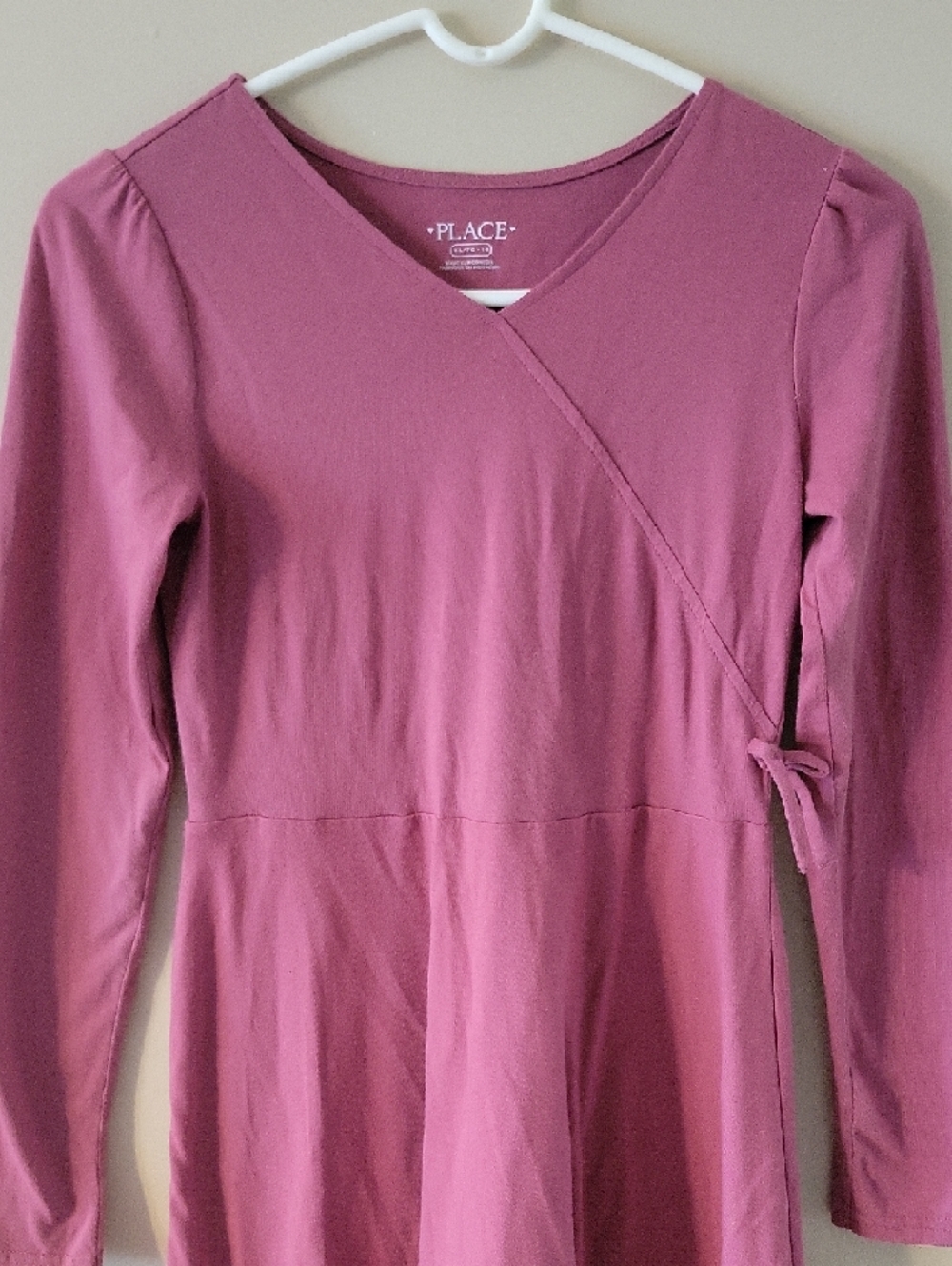 Long Sleeve Wrap-Style Pink Dress - Picture 5 of 6